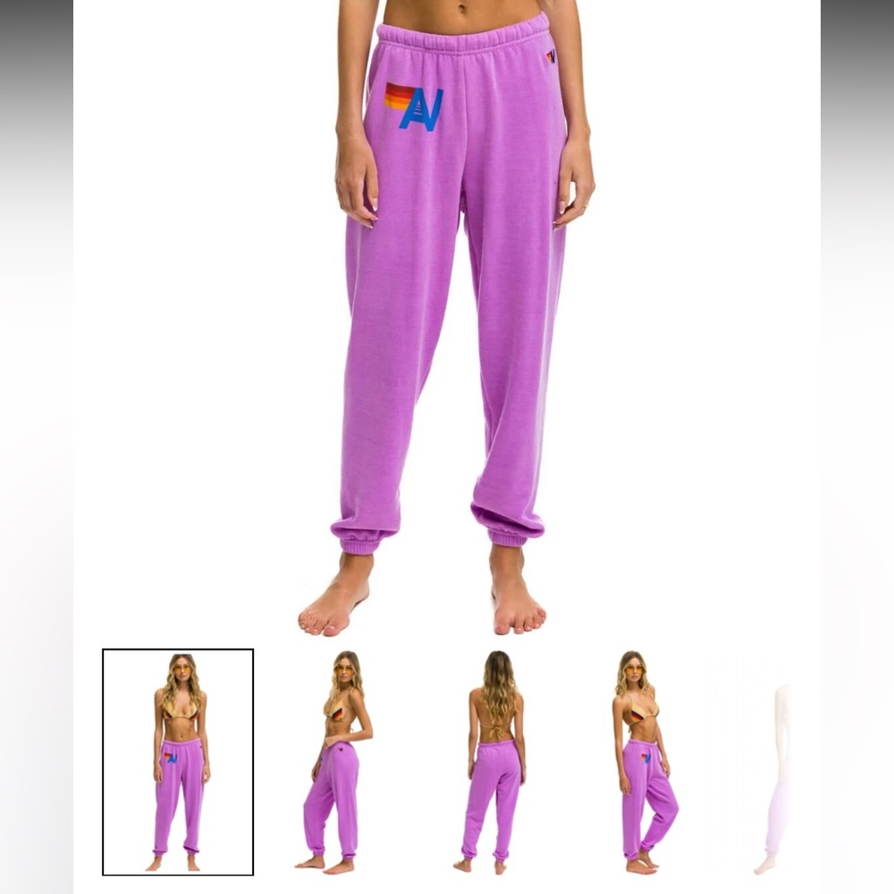 Aviator Nation purple logo sweatpants